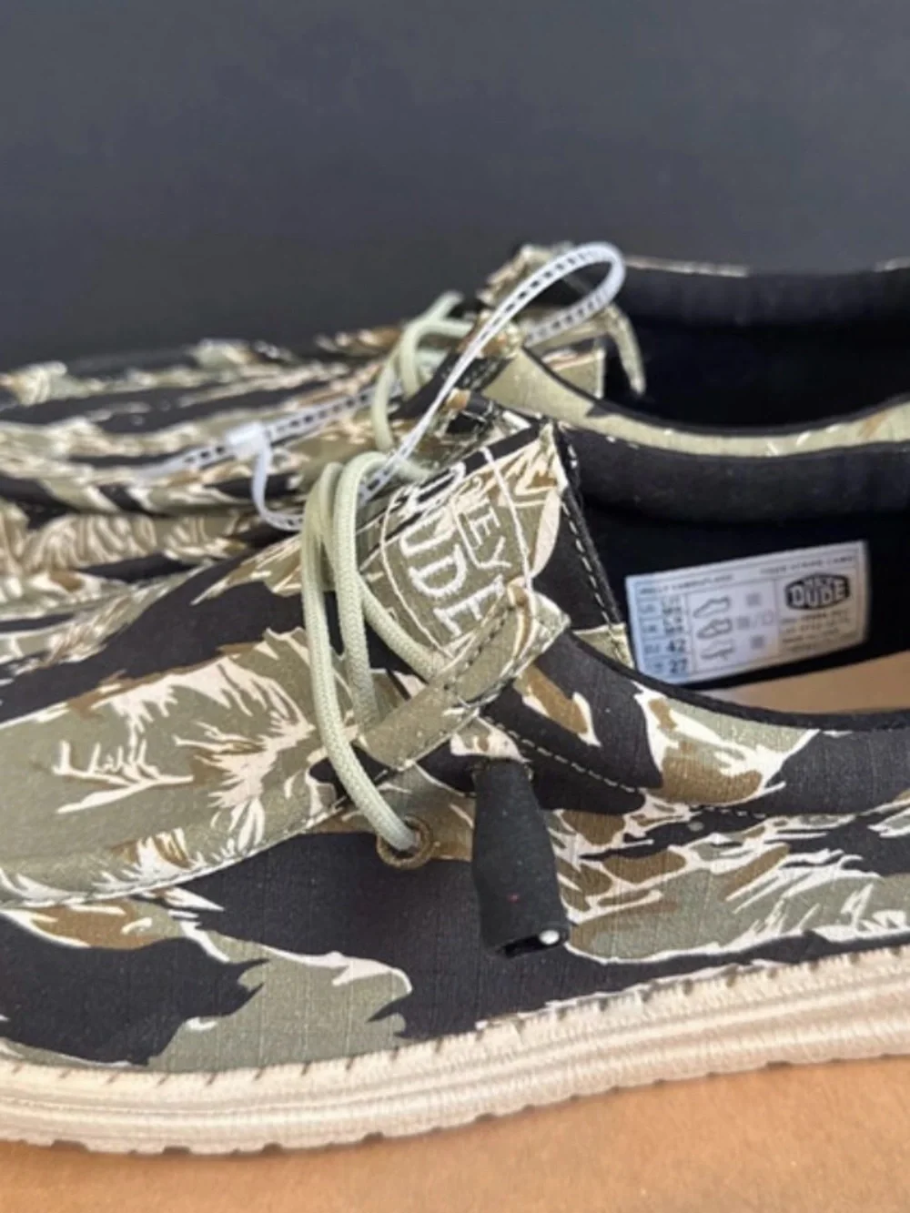 Hey Dude Green Camo Slip-On Sneakers